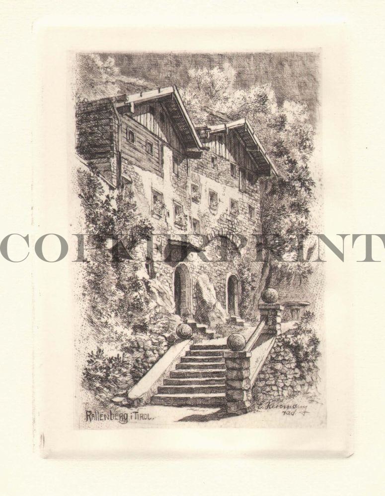 Stadtansicht Rattenburg Kunstdruck Tiefdruck