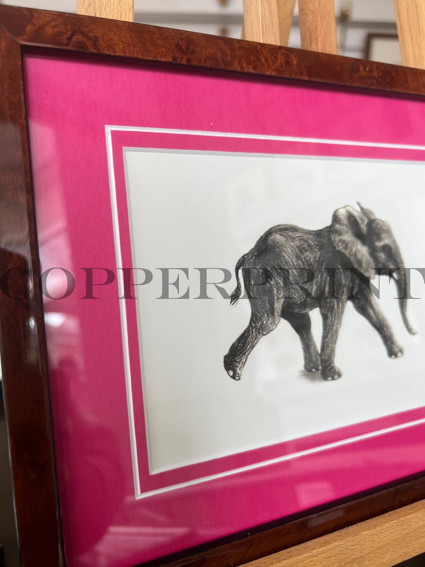 Rähmchen // Elefant // pink V- Linie