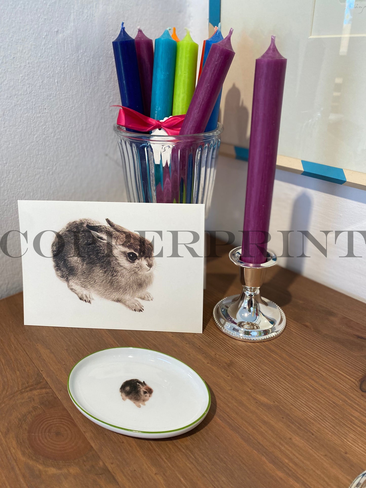 Porzellan Schälchen oval mit Häschen