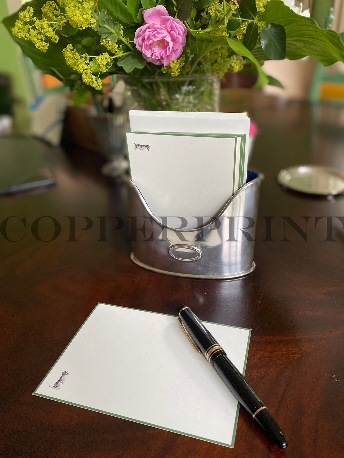 Briefkarten DIN A6 // Dackel Grün