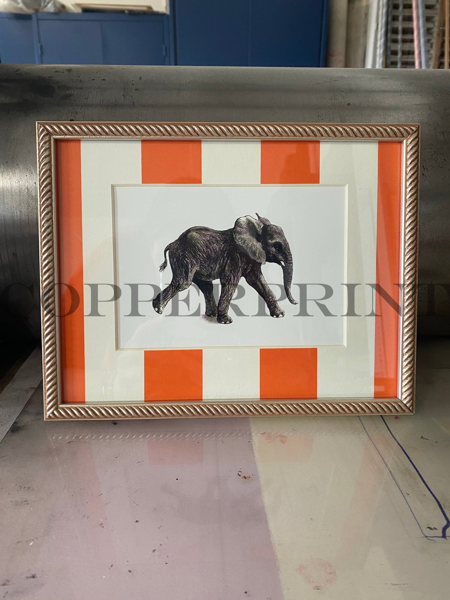 Rähmchen // Elefant // Streifen orange