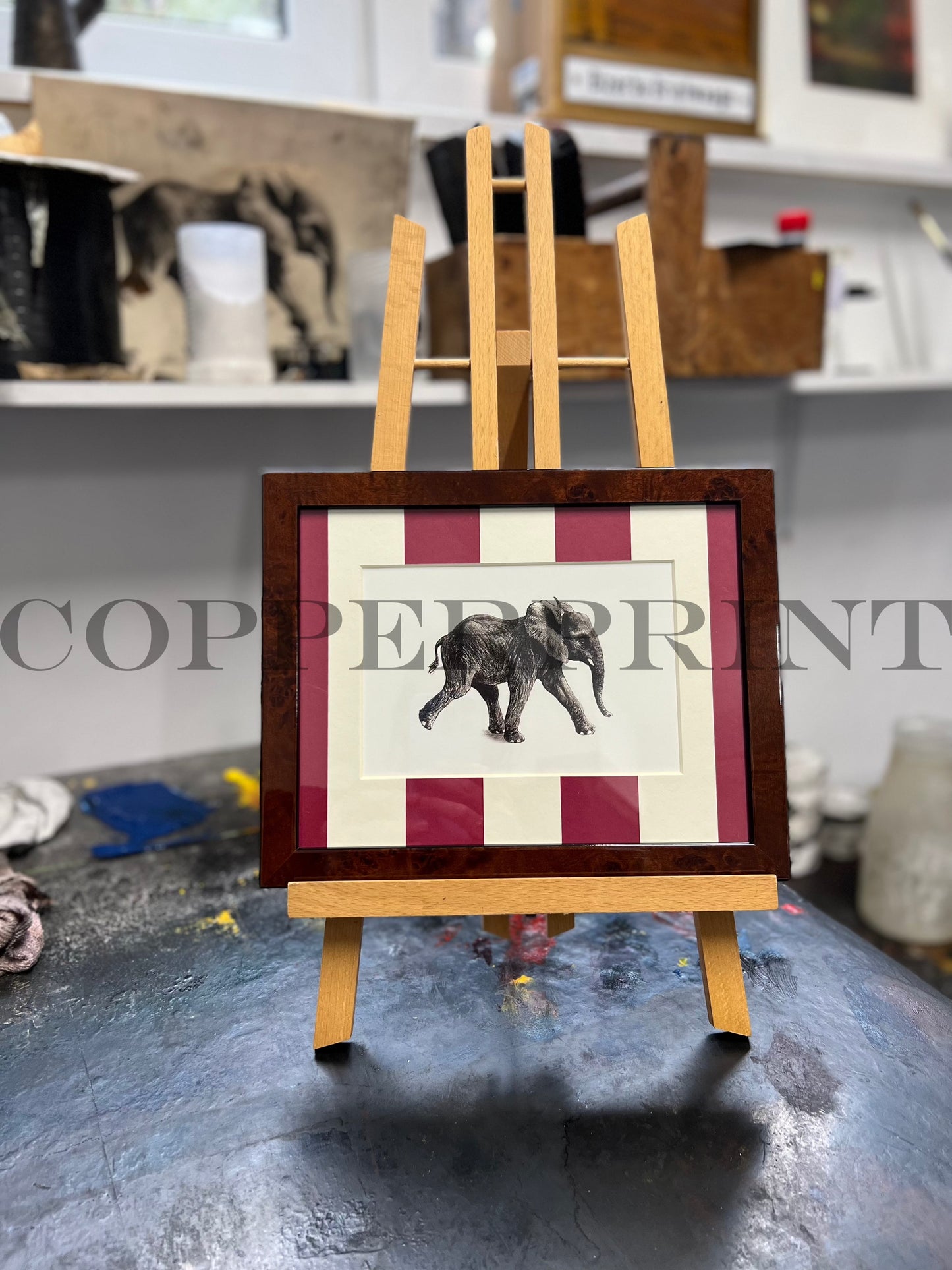 Rähmchen // Elefant // Streifen rot