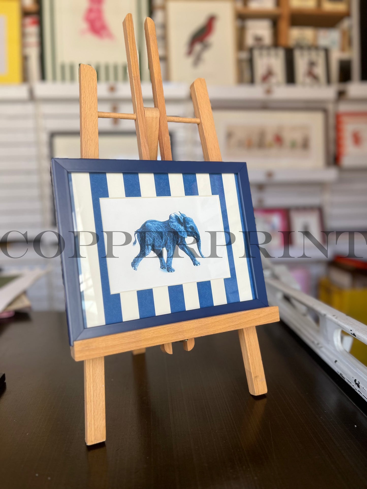 Rähmchen // Elefant // blaue Streifen