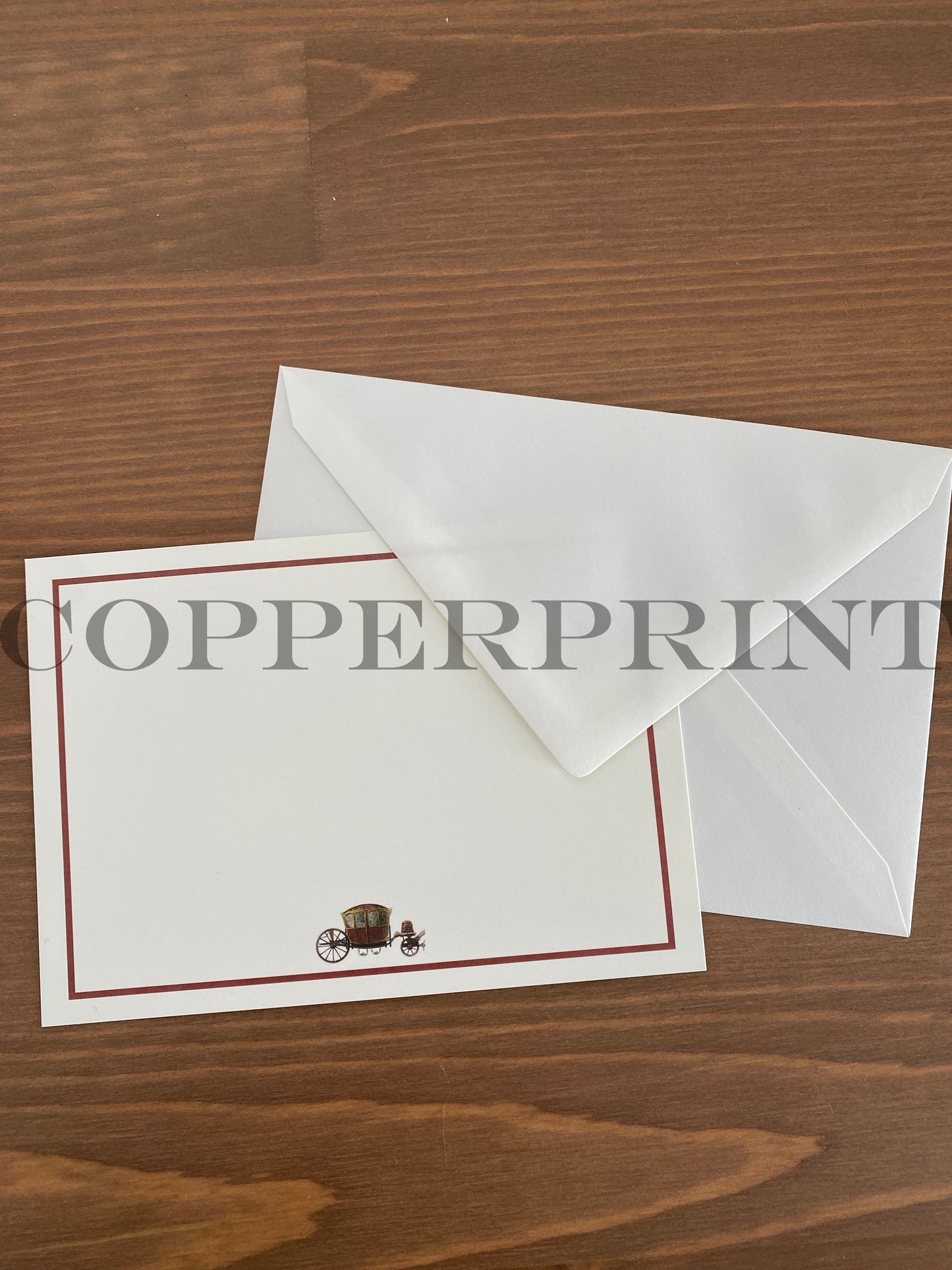 Briefkarten DIN A6 // Kutsche rot