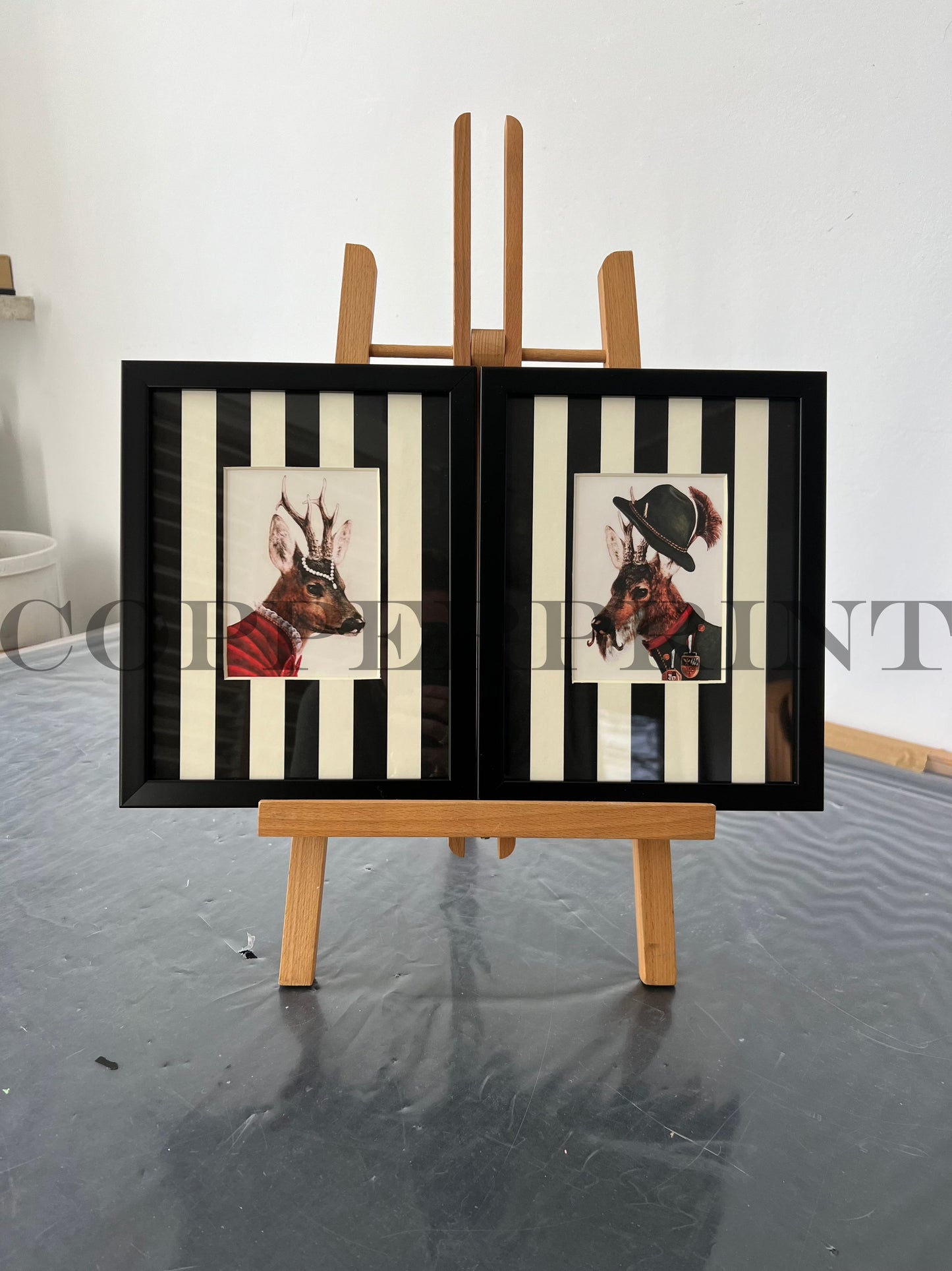 Rähmchen // Rehgenten Paar // schwarze Streifen