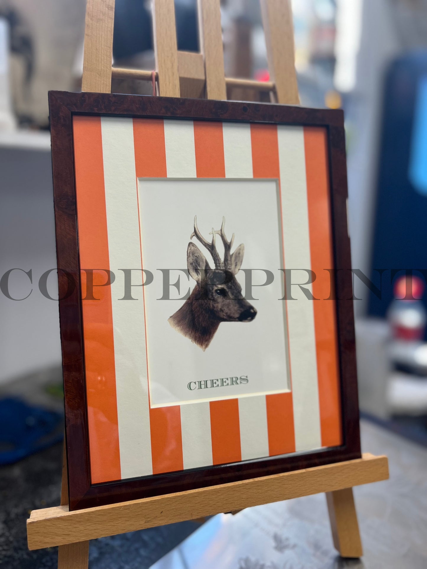 Rähmchen // Rehbock // CHEERS // orange Streifen