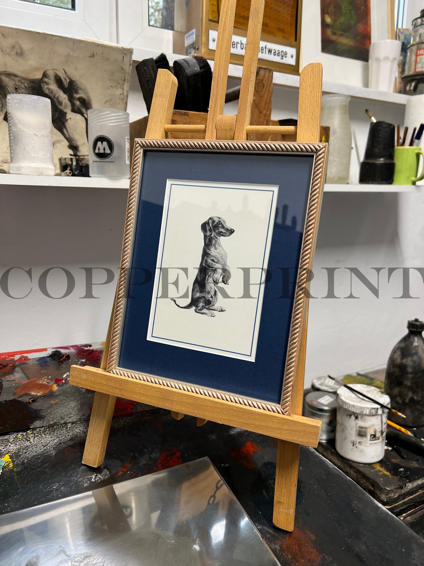 Rähmchen // Dackel // blau