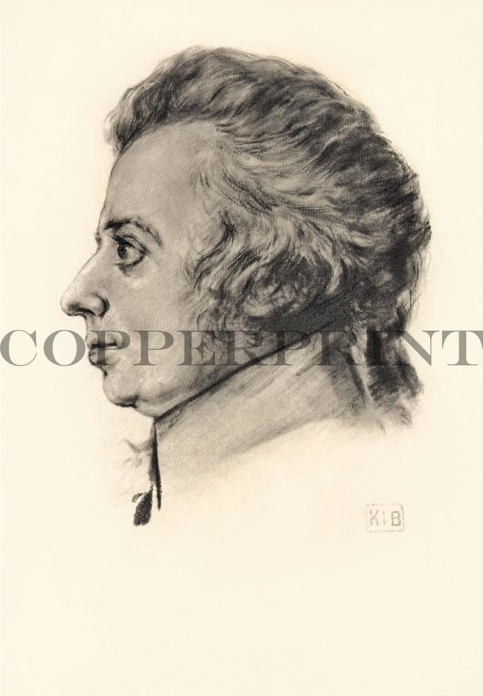 Portrait von Wolfgang Amadeus Mozart Kunstdruck Tiefdruck
