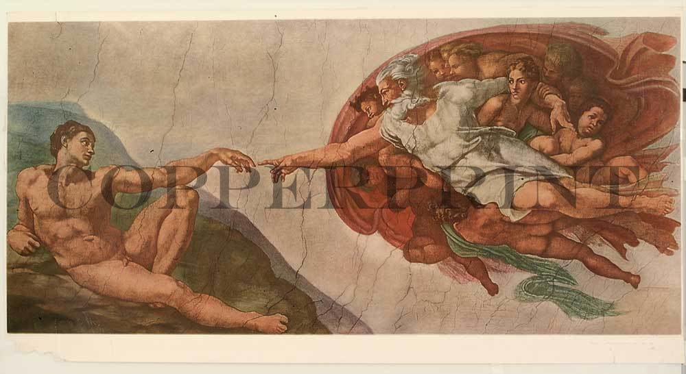 Erschaffung des Adam Kunstdruck Tiefdruck