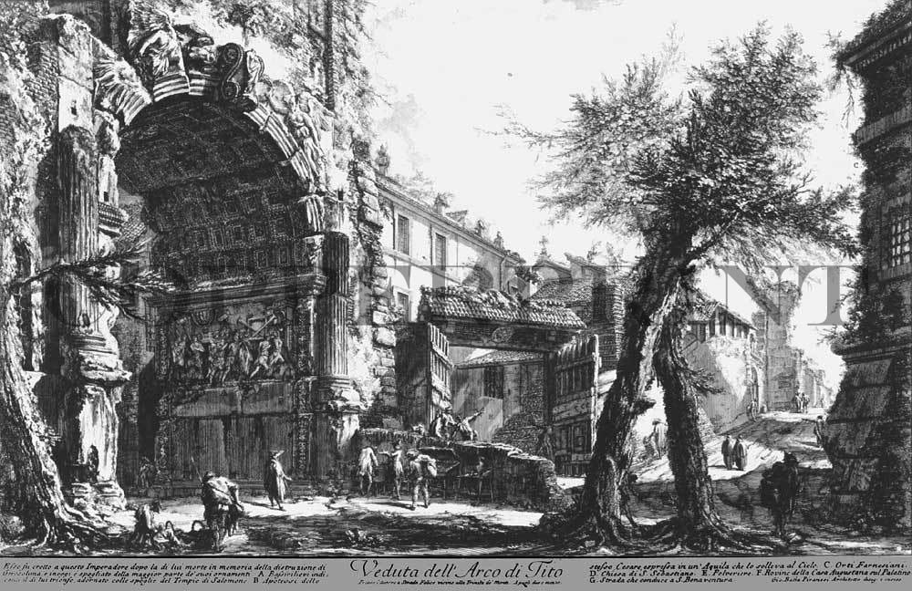 Stadtansicht Rom Titus Bogen Kunstdruck Tiefdruck