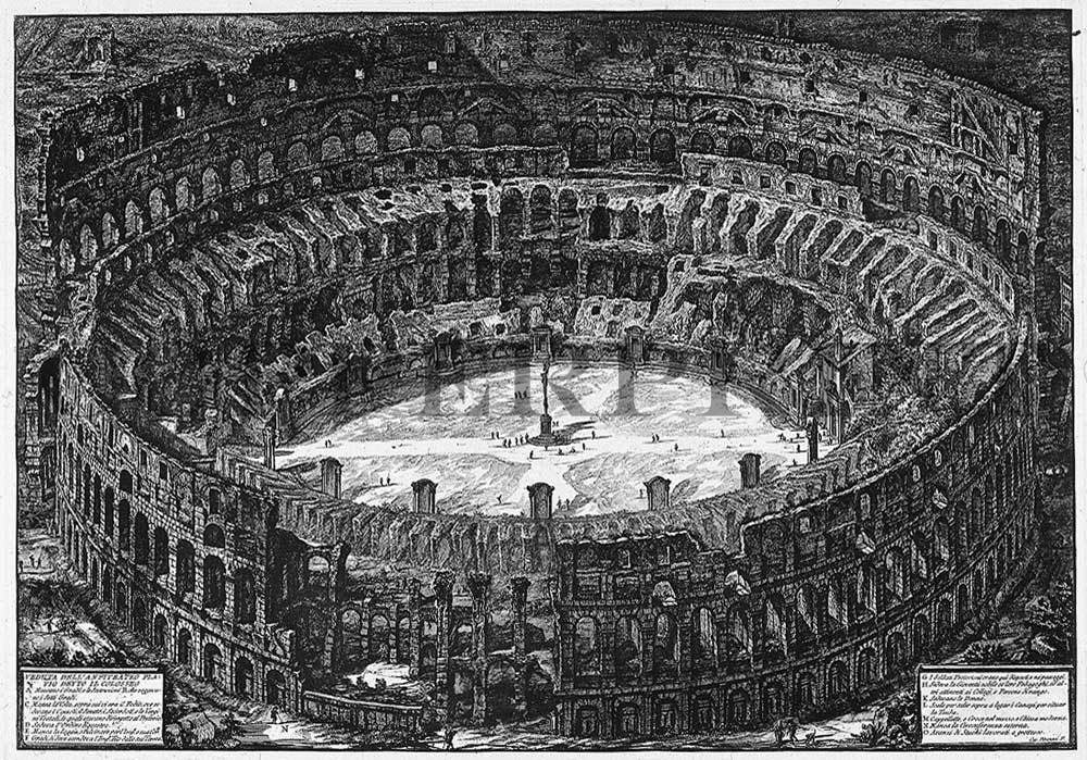 Ansicht vom Collosseum Rom Kunstdruck Tiefdruck