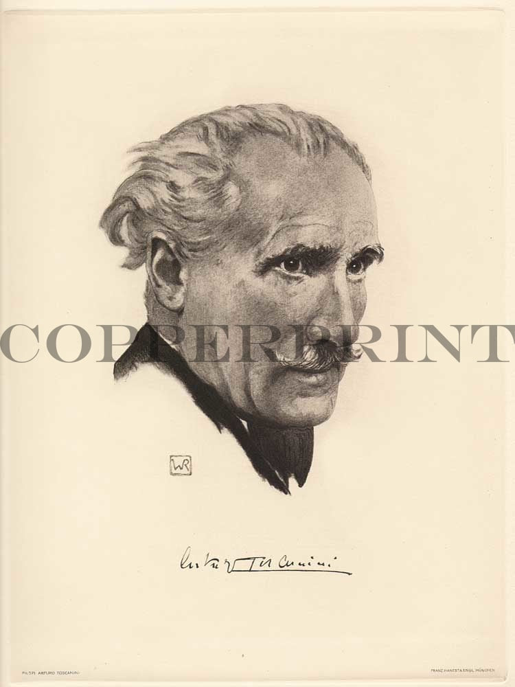 Portrait von Arthuro Toscanini schwarzweiß Kunstdruck Tiefdruck