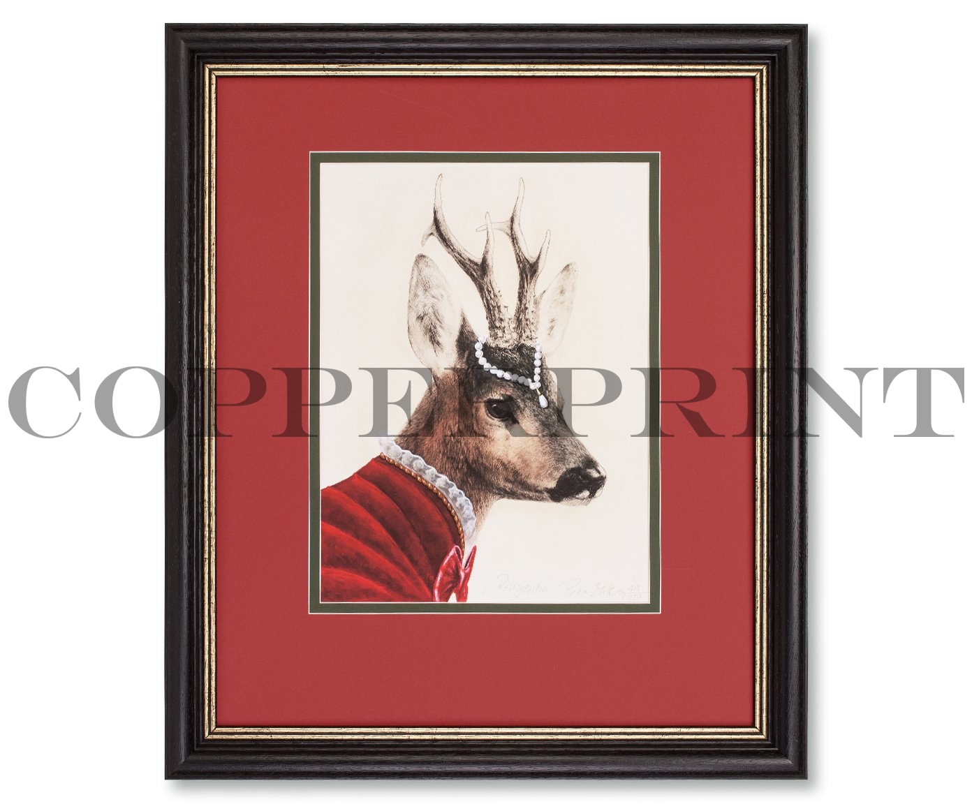 Reh schön gekleidet Kunstdruck Tiefdruck