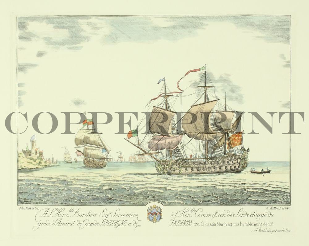 Segelschiffe auf dem Meer Kunstdruck Tiefdruck