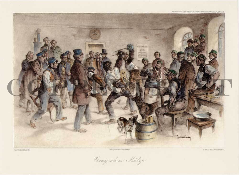 Viele Leute in einem Raum Kunstdruck Tiefdruck