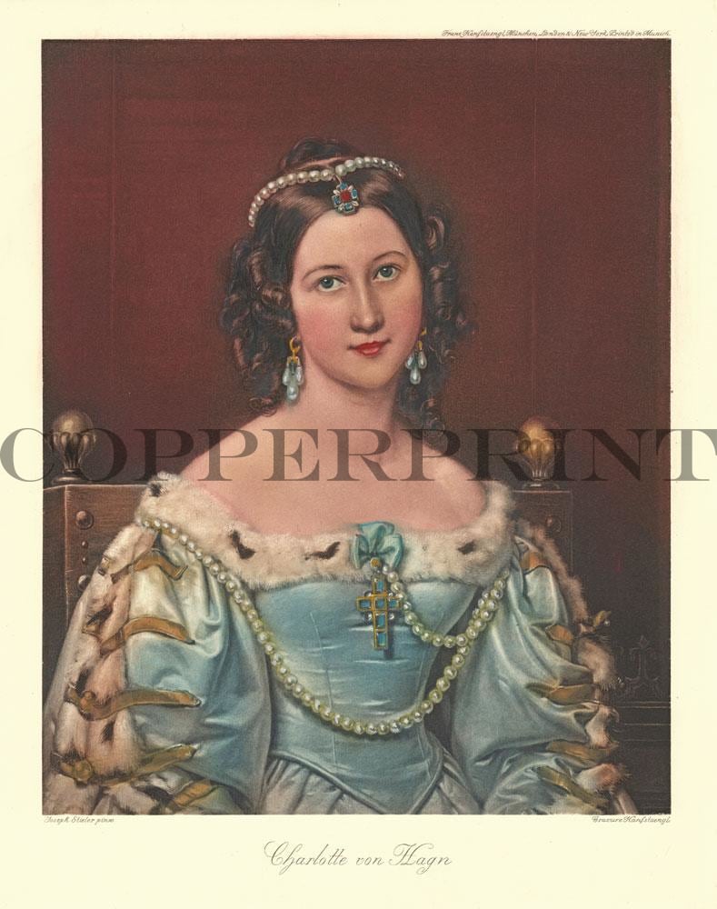 Portrait von Charlotte von Hang Kunstdruck Tiefdruck