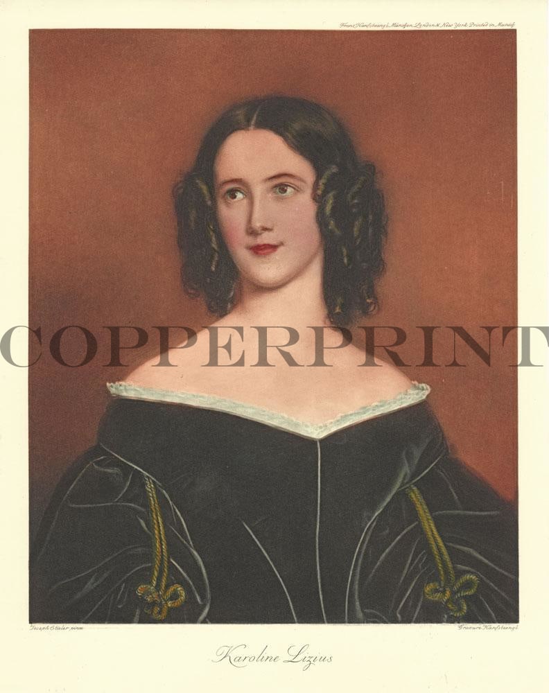 Portrait von Caroline Lizius Kunstdruck Tiefdruck