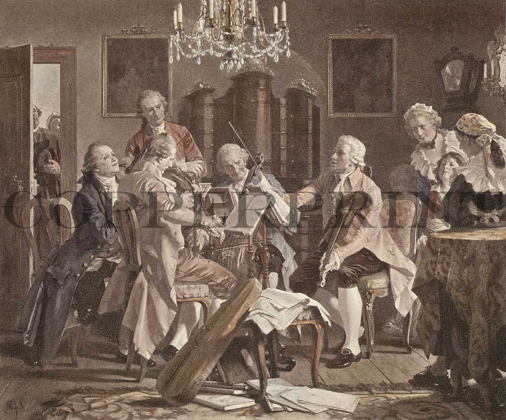 Konzert eines Quartetts Kunstdruck Tiefdruck