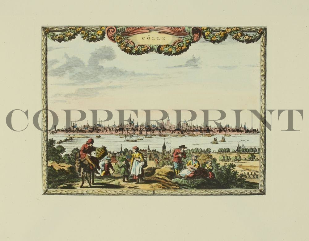 Stadtansicht von Köln Kunstdruck Tiefdruck