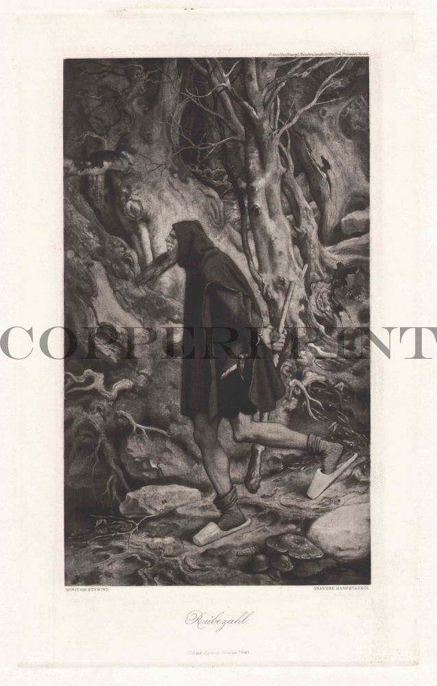 Mensch im Wald Kunstdruck Tiefdruck