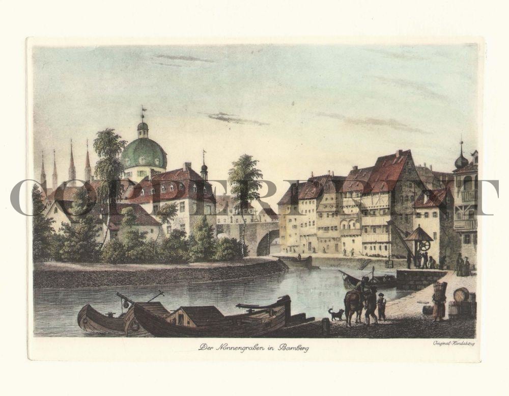 Stadtansicht von Bamberg Kunstdruck Tiefdruck