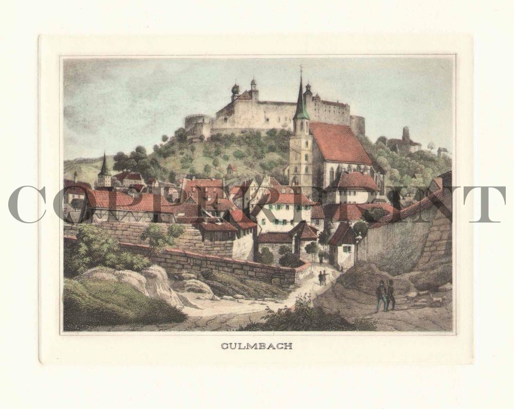 Stadtansicht von Culmbach Kunstdruck Tiefdruck