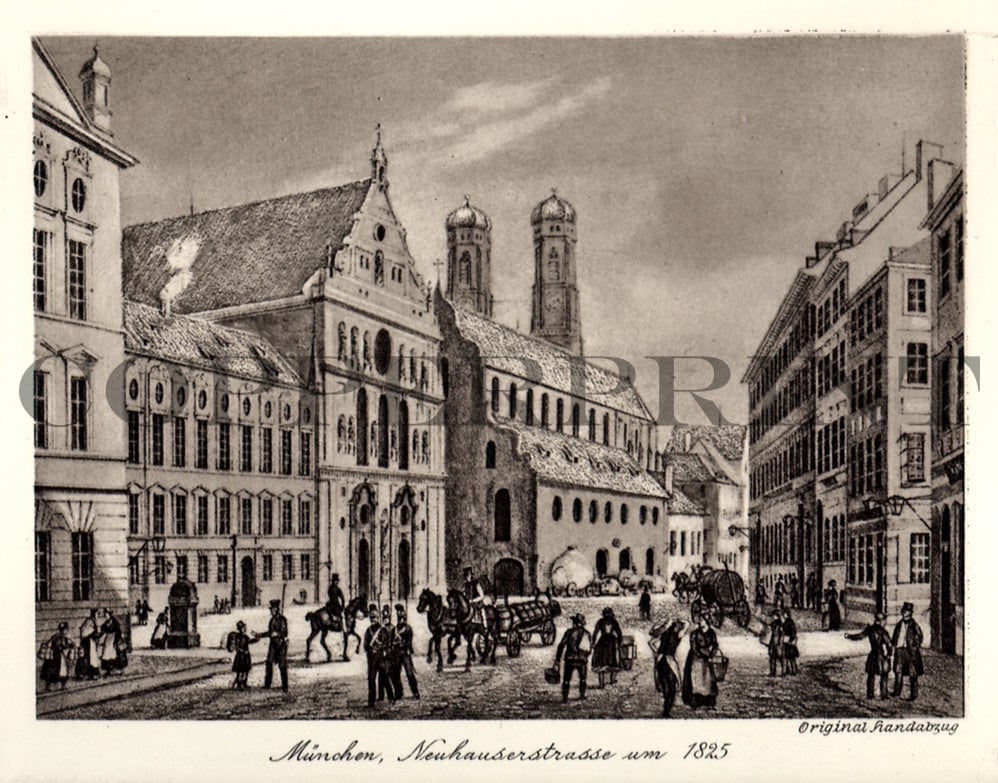 München, Neuhauserstrasse um 1825