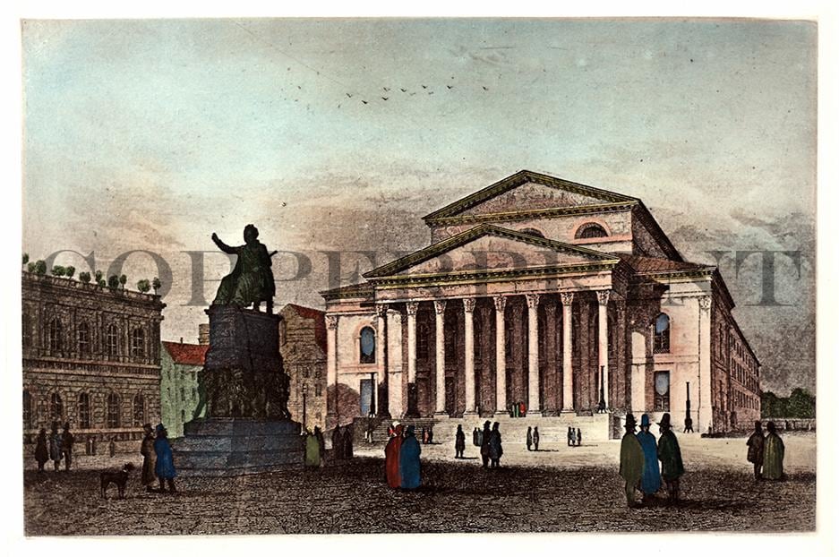 München Nationaltheater Kunstdruck Tiefdruck