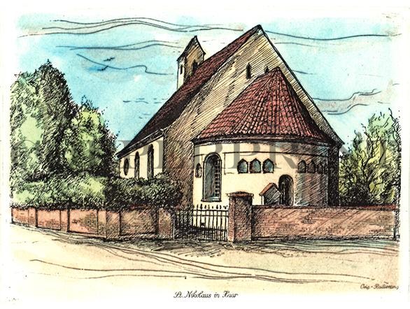 Stadtansicht München St. Nikolaus Kunstdruck Tiefdruck