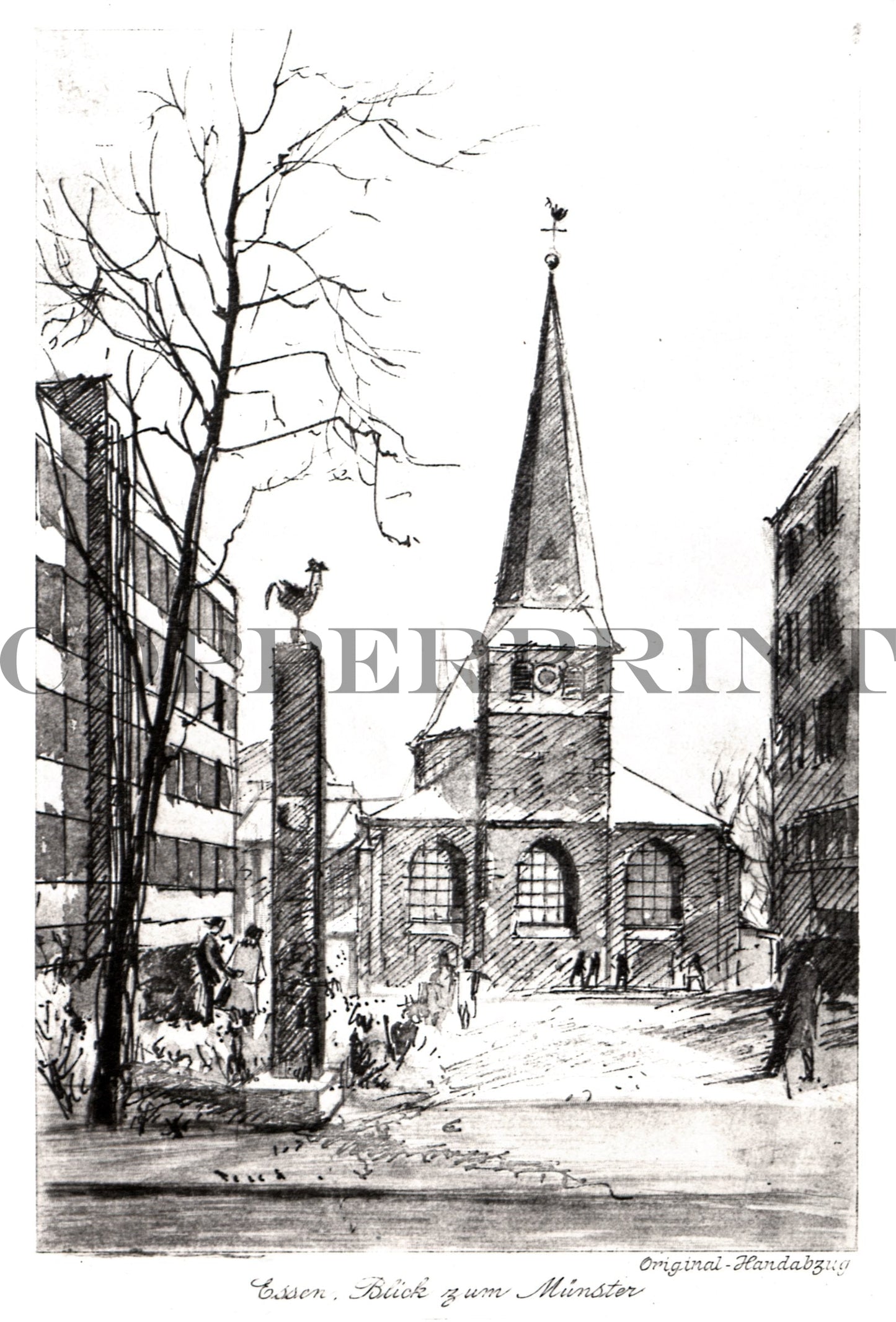 Stadtansicht von Regensburg Rathaus Kunstdruck Tiefdruck