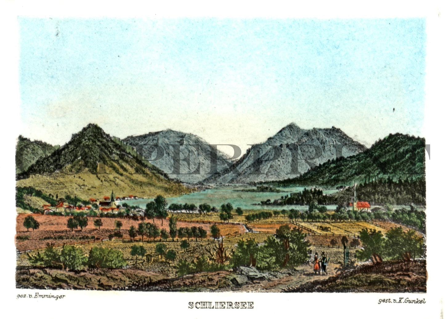 Ansicht vom Schliersee Kunstdruck Tiefdruck