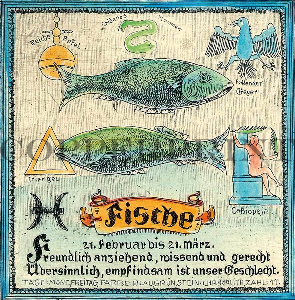 Sternzeichen Fische Kunstdruck Tiefdruck