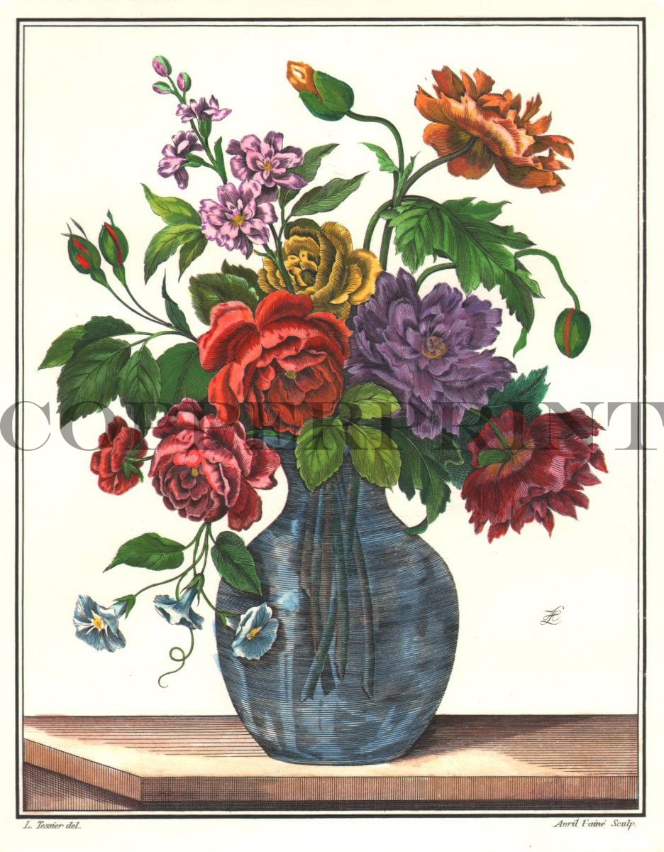 Pfingstrosen in der Vase Kunstdruck Tiefdruck