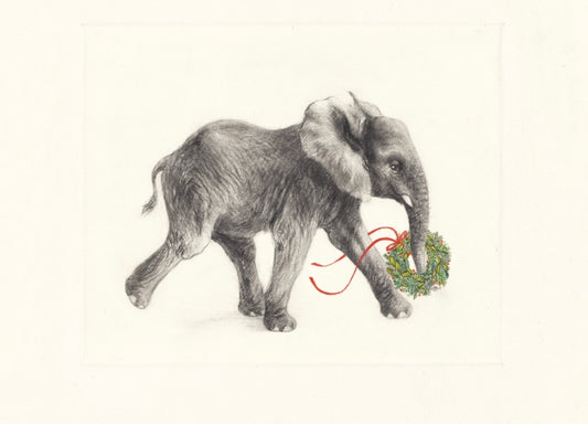 Junger Weihnachtselefant mit Kranz ltd 100Stück
