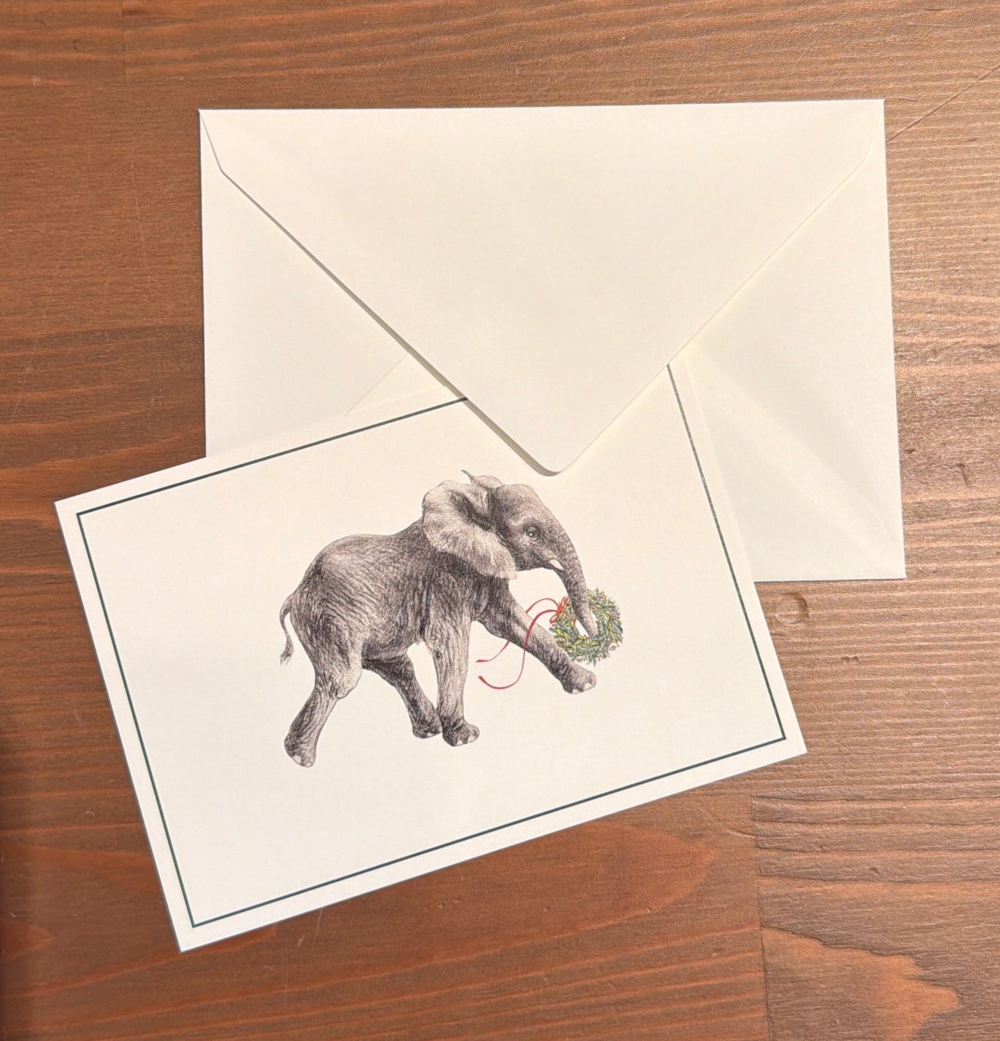 Briefkarte Weihnachtselefant