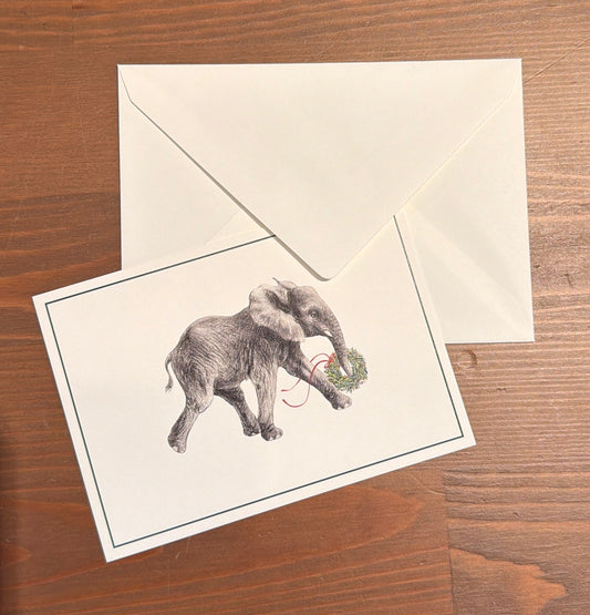Briefkarte Weihnachtselefant
