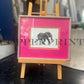 Rähmchen // Elefant // pink- orange Doppelpassepartout
