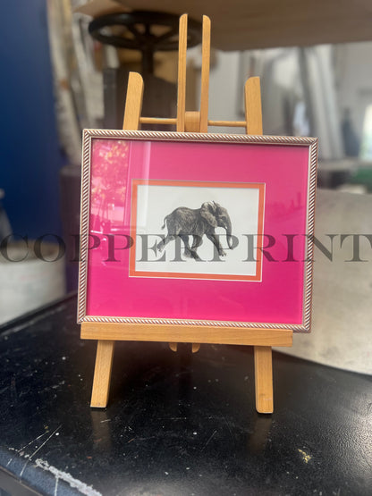 Rähmchen // Elefant // pink- orange Doppelpassepartout