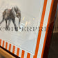 Elefant auf orangen Streifen
