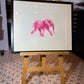Der pinke Elefant gerahmt