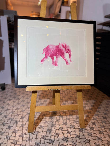 Der pinke Elefant gerahmt