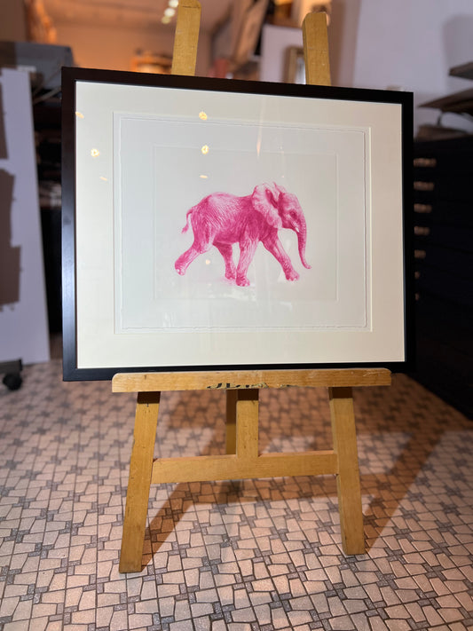 Der pinke Elefant gerahmt