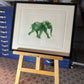Der grüne Elefant gerahmt