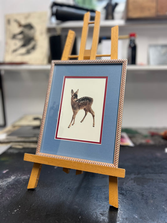Rähmchen // Bambi// hellblau - rot Doppelpassepartout
