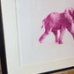 Der pinke Elefant gerahmt