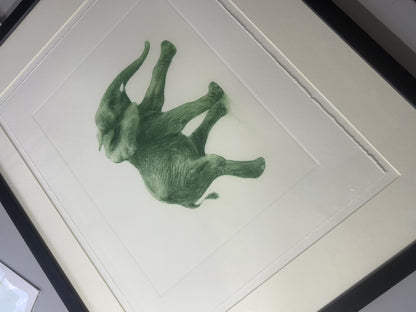 Der grüne Elefant gerahmt