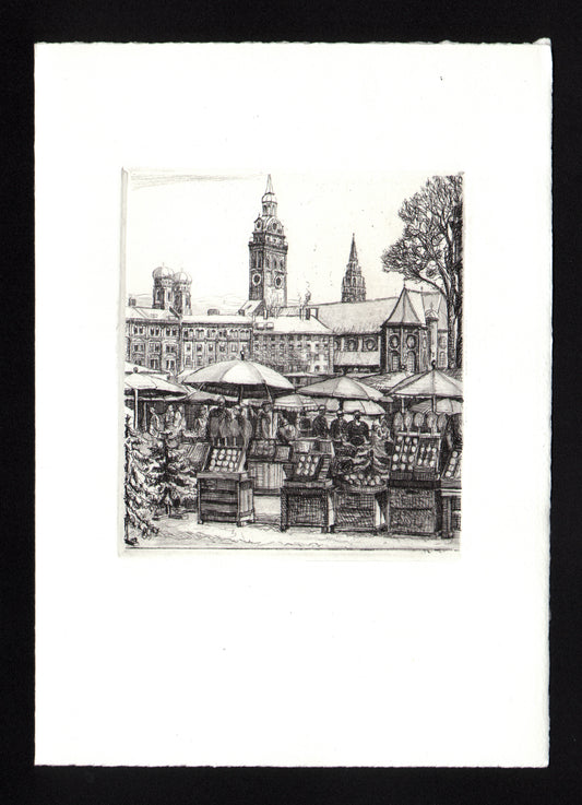 Büttenkarte - München, Viktualienmarkt