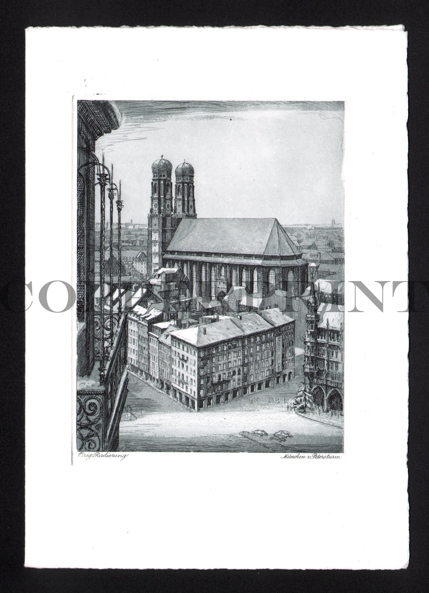 Büttenkarte - München, Frauenkirche