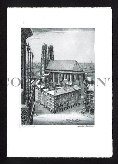 Büttenkarte - München, Frauenkirche