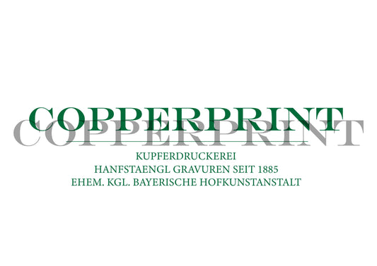 Gutschein gerahmter Kupferdruck mit Streifen